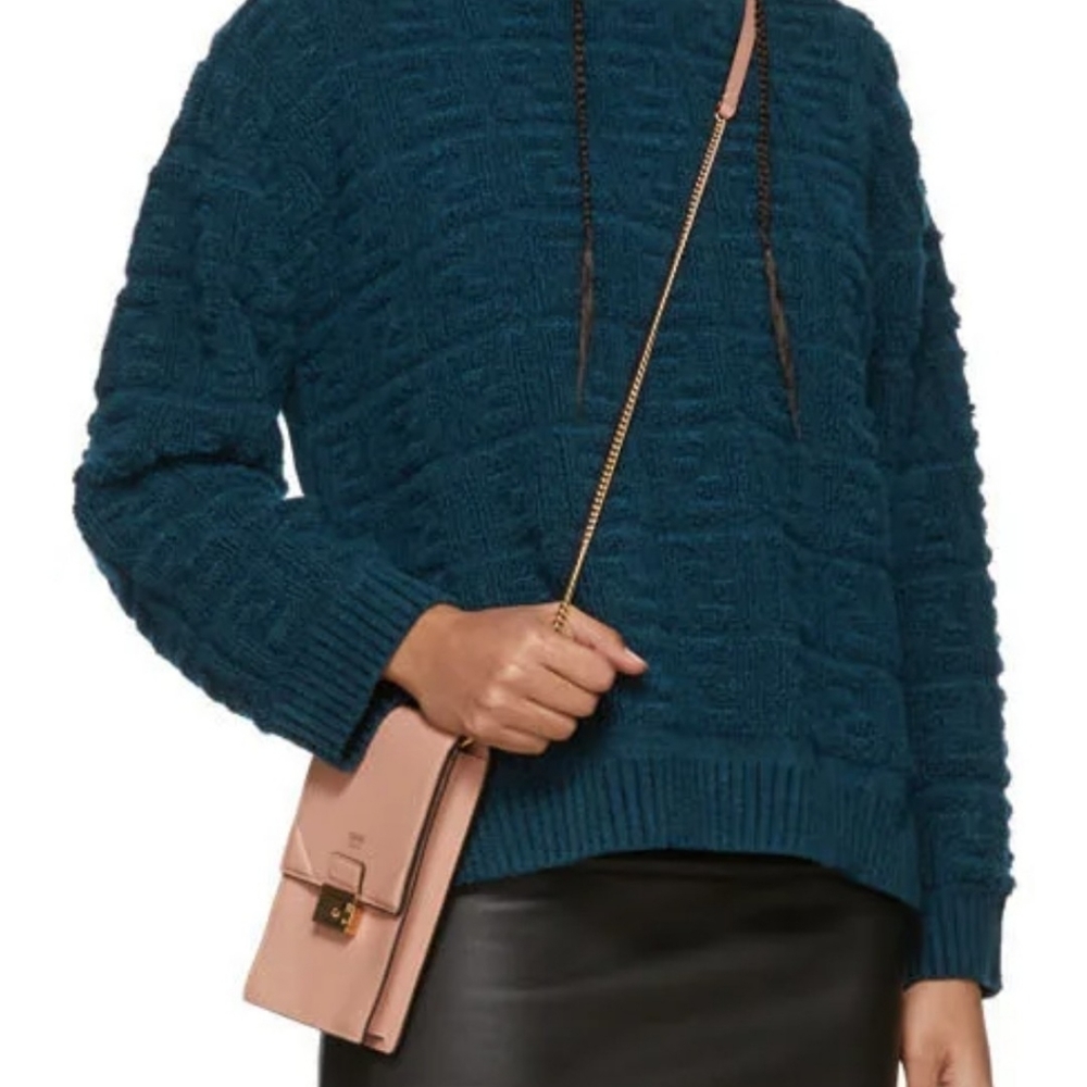 Fendi Pink Leather Bag with Gold Chain Strap
